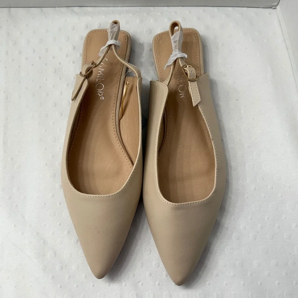 Samilor Women's Comfortable Slingback Pointed Toe Flat Shoes